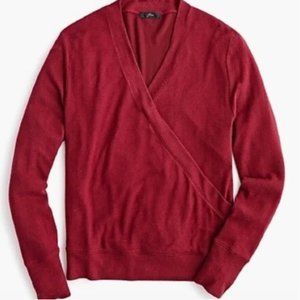 J. Crew Faux Wrap Cranberry Sweater